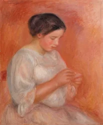 Frau beim Nähen